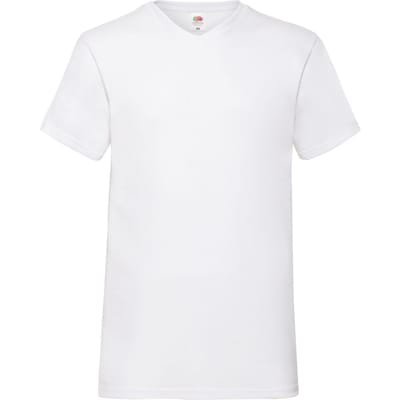 Fruit of the Loom Heren Valueweight Effen V Hals T-shirt (Wit)