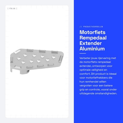 Dailygoods- Rempedaal Vergroting - Remhendel Extender - CNC Aluminium - Veiligheidsdruk - Antislip Grip - 73 x 37 mm
