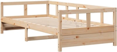 Slaapbank 80x200 cm Massief Grenenhout Natuurlijk - Multifunctioneel Dagbed en Logeerbed