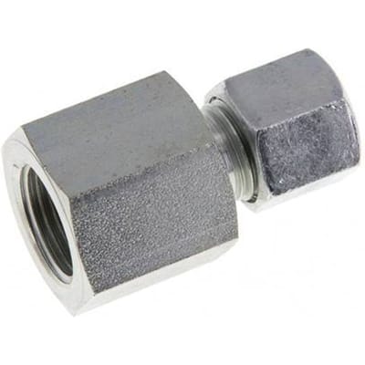 G 3/8'' x 8L Verzinkt Stalen Rechte Snijring Koppeling 315 Bar DIN 2353