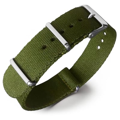 Seatbelt NATO Horlogeband Deluxe Nylon Strap Groen 18mm