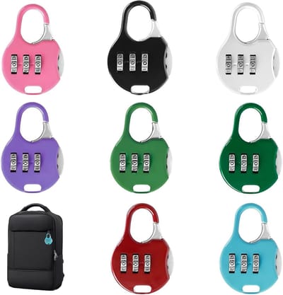 Set van 8 Combinatiesloten - Mini Hangslot met 3 Cijfers, Herstelbaar, Ideaal voor Koffer en Sporttas