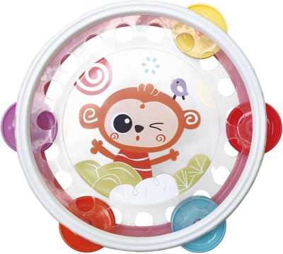Muzikale Tamboerijn - Kinder Drums - Muziek Leren - Met Bel Jingles - 16cm doorsnee - roze