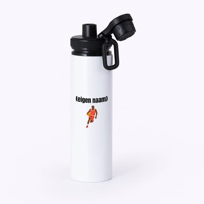 Hacebo® - basketbal man met eigen naam waterfles met draaidop zwart - Basketbal - iemand die op basketbal zit - sport - bal - wedstrijdsport - verjaardag cadeau - kado - water fles - 850ML