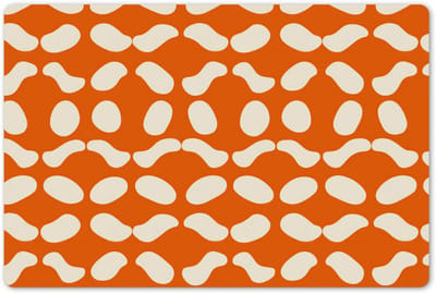 Placemats 45x30 cm - Placemat kunststof - 1 stuk - Oranje - Organische vormen - Wit - Borden onderleggers - Decoratie voor op tafel - Keuken tafeldecoratie accessoires - Vinyl onderlegger - Tafelversiering