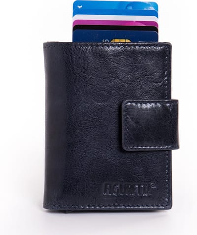 Figuretta Cardprotector met Muntvak RFID | Glanzend Leder | Blauw