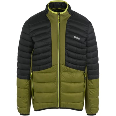 Regatta Heren Leedre Colour Block Hybride Jas (Nefriet groen/zwart)