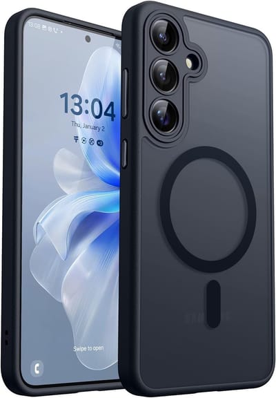 Hoesje Geschikt voor Samsung Galaxy A17 - Zwart - Casemania Matte Armor Back Cover - Geschikt voor MagSafe