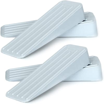 Deurstoppers Rubber - Deurwiggen Antislip - Deuren Open Houden - Zelfklevende Holle Bodem - 4 Stuks - Grijs