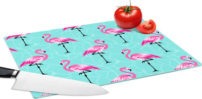 Glazen Snijplank - 39x28 - Flamingo - Roze - Patroon - Snijplanken Glas