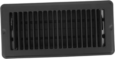 Ventilatierooster Vloer - Luchtuitlaat Metaal - Luchtstroom Optimaliseren - Robuuste Metalen Constructie - 29 x 14 cm - Zwart