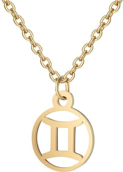 24/7 Jewelry Collection Tweelingen Ketting - Cirkel - Sterrenbeeld - Horoscoop - Goudkleurig