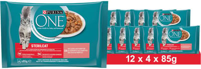 12x Purina One Pouch Sterilcat Adult Zalm 4 x 85 gr