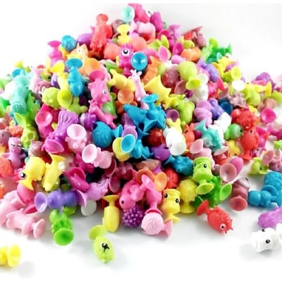 Stikeez Cartoon Dieren Zachte PVC Actiefiguren met Zuignap Mini Poppen Zuignap Speelgoed voor Kinderen Spelen blue