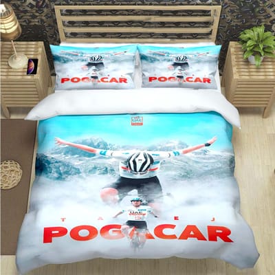 Mode Mountainbike Ttadej Pogacar Print Beddengoed Sets Beddengoed Set Dekbedovertrek Beddekbed Set Beddengoed Set Luxe Cadeau 180*220cm 3pcs