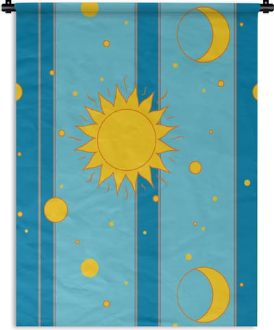 Wandkleed - Wanddoek - Zon - Maan - Design - 90x120 cm - Wandtapijt