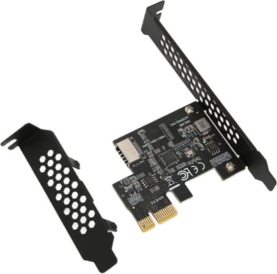 Allecto - Naar USB 3.2 Uitbreidingskaart - USB3.2 Gen1 Type E - Hoogwaardige Snelheid - Zwart - USB C PCI Express Card - Geschikt voor Desktop...