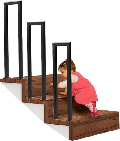 U-Vormige Trapleuning RVS voor Binnen en Buiten - Met Antislip - Diverse Hoogtes