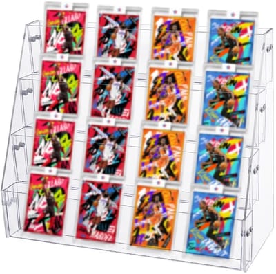 Dailygoods - 4-Tier Acryl Display Stand voor Wenskaarten en Sportkaarten