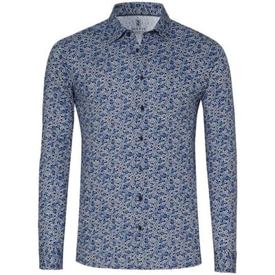 Desoto Overhemd Allover Fantasy Circles Pattern Donker Blauw / male