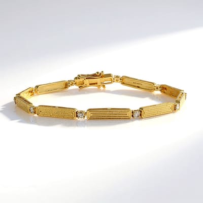 Cavill - Zilveren armband 925 sterlingzilver - 10 I2 bruine chocolade diamanten 0,45 ct - luxe, elegant dames sieraad 19 cm