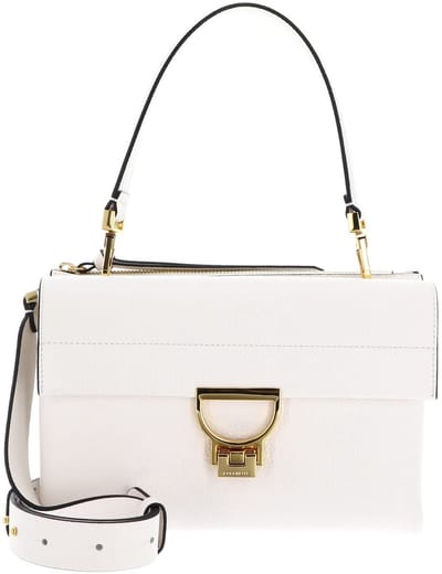 COCCINELLE Leren Schoudertas Arlettis Shoulder Bag Blanco Crème