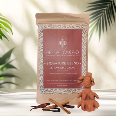 Biologisch, Criollo, Heirloom, Ceremonial CACAO & Traditionele Maya Spices: Cayenne, Kaneel, Vanille - Authentiek Maya recept - Creëer" je eigen Cacao Ceremony & Ritueel - Signature Blend 500g - Mopan & Q’eqchi Maya, Belize - Herbal Cacao