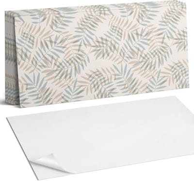 Coloray Plaktegels - Bladeren in een delicaat patroon Wandtegel Zelfklevend - 60 cm x 30 cm - Beige Plaktegels - 6 stuks - Rechthoek PVC Tegels - Plaktegels Keuken - Zelfklevende Vloertegels Badkamer - Vinyltegels Vloer Zelfklevend - Portugese Tegels