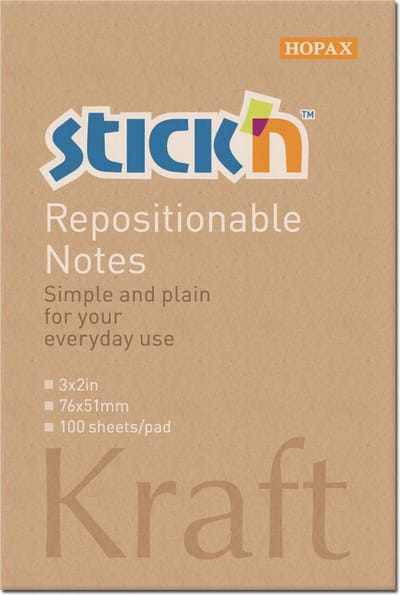 Stick'n Sticky Notes - 76x51mm - Kraft Papier - 100 Memoblaadjes