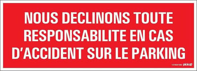 Pickup panneau 33x12 cm - Nous declinons toute reponsabilite