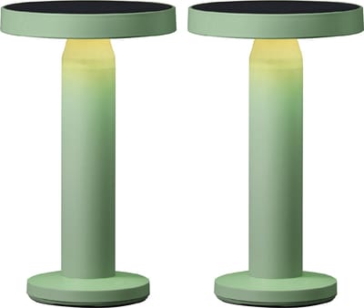 Luxus Europe - Tafellamp Solar Rio - Set van 2 Oudgroen - Draadloze LED Solar Tafellamp Buiten - Zonne-energie & USB-C Oplaadbaar - Dimbaar - IP44 Spatwaterdicht
