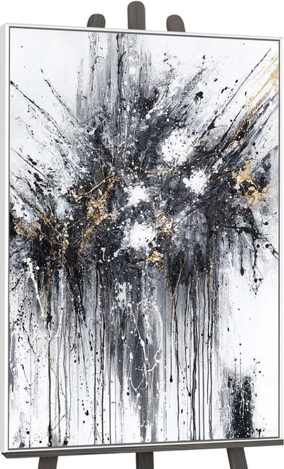Canvas schilderij handgeschilderd dance of splashes abstract – YS-Art Gallery – Luxe wanddecoratie voor woonkamer – Modern schilderij voor slaapkamer en hal