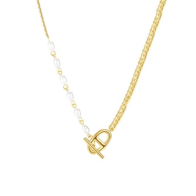 Parelketting 'Vintage' met Slotje | Stainless Steel Goud