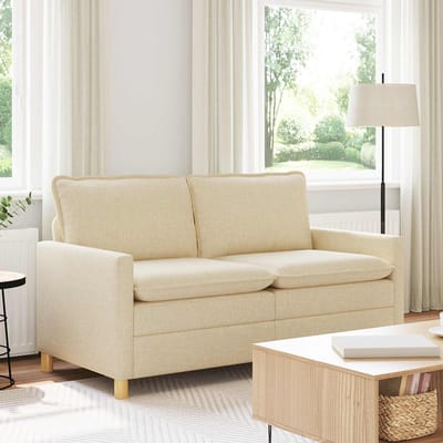 vidaXL - Bank - Crèmekleurig - 156 - x - 81 - x - 87,5 - cm - Stof