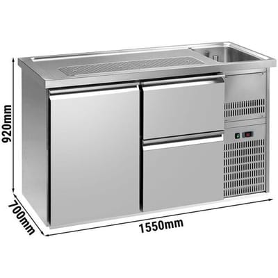 GGM Gastro Biertheke Premium PLUS - 1550x700mm - 1 Tür & 2 Schubladen
