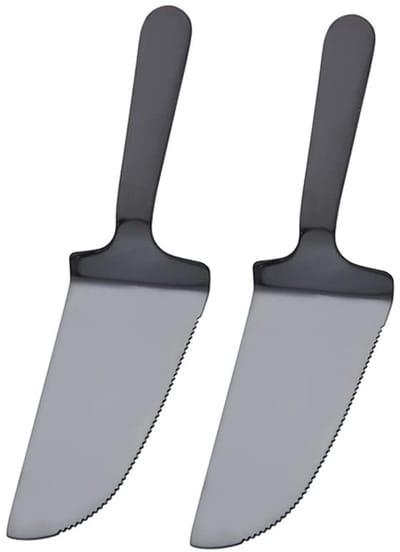 Taartschep, taartschep met getand snijblad, taartmes, taartschep, taartschep, taartschep, taartschep voor taart, pizza, kaas, taart, vaatwasmachinebestendig, zwart