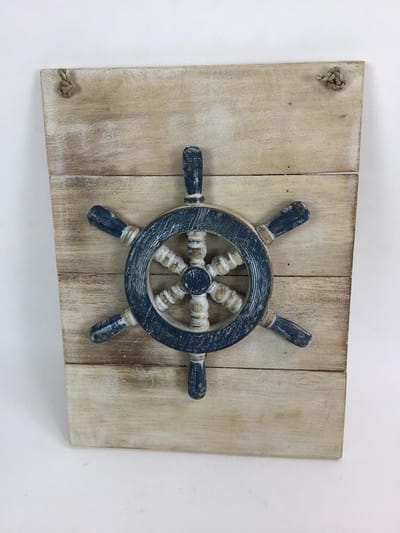Beach Stuurwiel 30x40 cm handgemaakt van hout