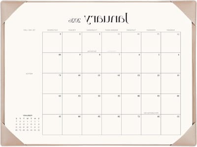 Bureaukalender 2025-2026 met bureaumat, 55,9 cm x 43,2 cm, grote bureau-onderlegger, loopt van september 2025 tot december 2026, maandkalender voor thuis, kantoor