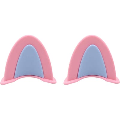 Casque de Moto Oreilles de Chat PVC Créatif Mignon Housse de Casque Autocollant Accessoire de Casque Rose + Bleu gray