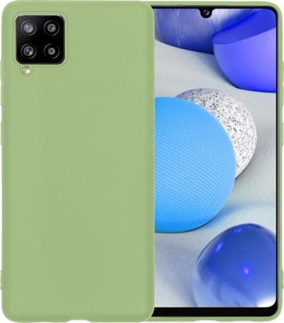 Hoesje - Geschikt voor Samsung Galaxy A42 - Sterk & Shockproof - Siliconen Case - Hoes Cover - Telefoonhoes - Groen
