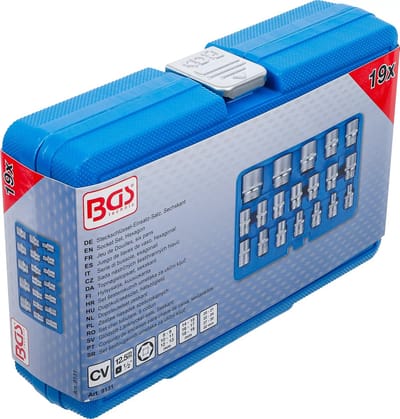 BGS Doppenset zeskant - 1/2 - 8 - 32 mm - 19 delig