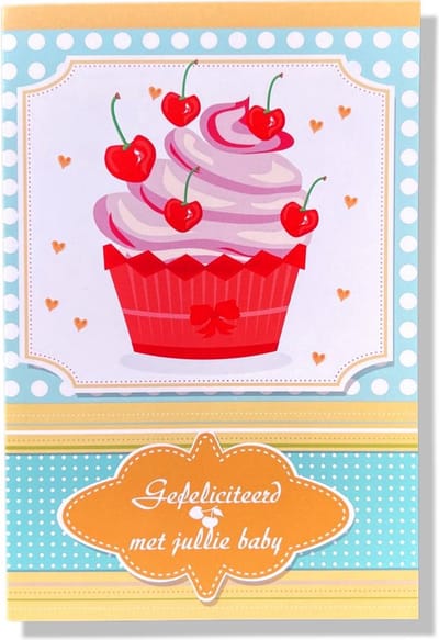Gefeliciteerd met jullie Baby! - Luxe Geboortekaartje Baby - 12x17cm - Gevouwen wenskaart met envelop