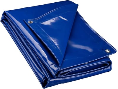 Afdekzeil Waterdicht - Beschermzeil Robuust - Buiten Beschermen - Versterkte Ogen - 5 x 9 Meter - Blauw