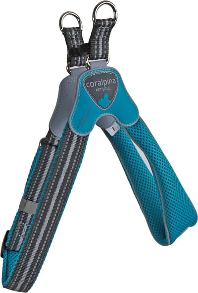Coralpina Cinquetorri Hondentuigje - Verstelbaar Harnas - Kleur: Turquoise - Maat 7: Borstomvang: 52-65cm / 11-24kg