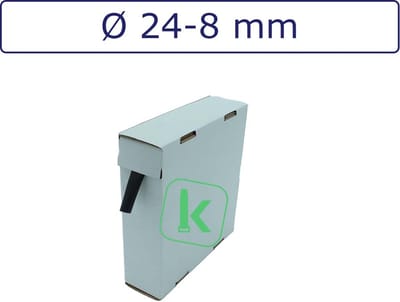 PRO-TIE® - Krimpkous 24-8 mm Zwart UV Dunwandig krimpverhouding 3:1 (Box 3 meter) - PRO-TIE