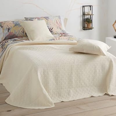Bedspreien - Dekbedovertrek - Slaapkamer Decoratie - Jacquard Geometrisch - 235 x 270 cm - Beige