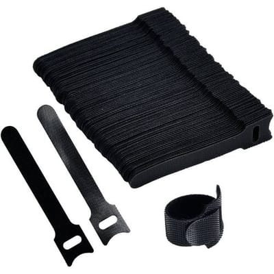 TRU COMPONENTS T24CA056 Klittenband kabelbinder Om te bundelen Haak- en lusdeel (l x b) 100 mm x 12 mm Zwart 100 stuk(s)