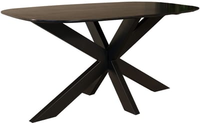Eettafel deens ovaal mangohout 160cm Austin zwart ovale tafel duurzaam mango eetkamertafel