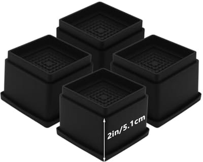 Meubelverhogers Set van 4 - Zwarte Bed Risers voor Tafel en Bureau