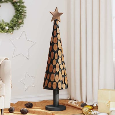 vidaXL - Kerstboom - met - standaard - Bruin - 120 - cm - Massief - teakhout